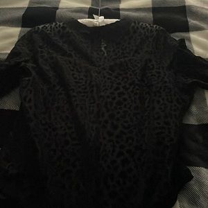 Black see through and velvet dress top can be worn casual